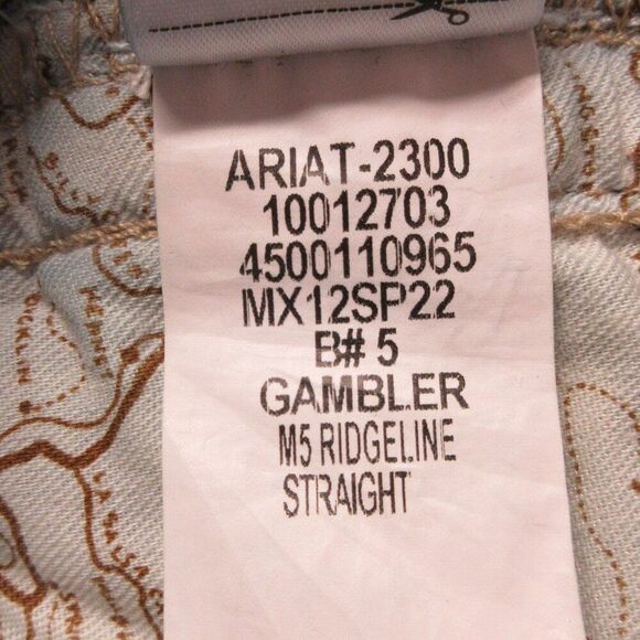 ARIAT M5 Gambler Stackable Straight Fit Straight Leg Denim Jeans Mens Sz 32x30 - Picture 10 of 16